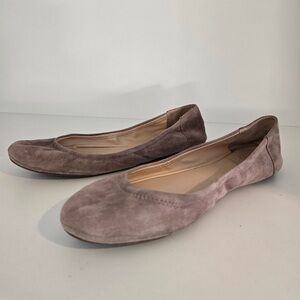Vince Camuto Suede Ballet Flats Taupe Leather Upper Women’s 8.5 M Minimalist
